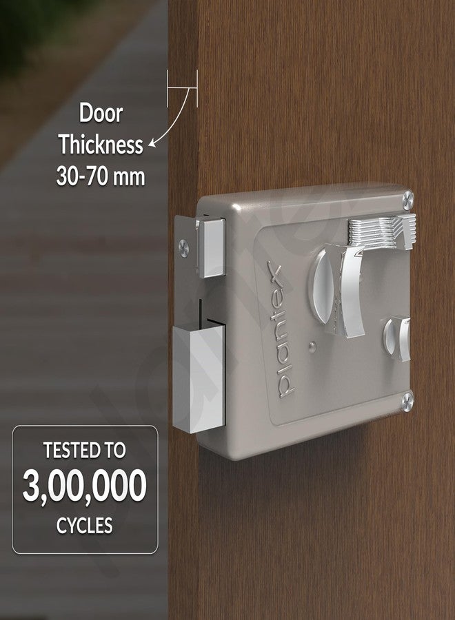 Plantex Heavy Duty Night Latch Door Lock with Key & Knob for Main Door/Inside Opening for Home,Hotel,Office - Pack of 1 (Matt) - Image 2